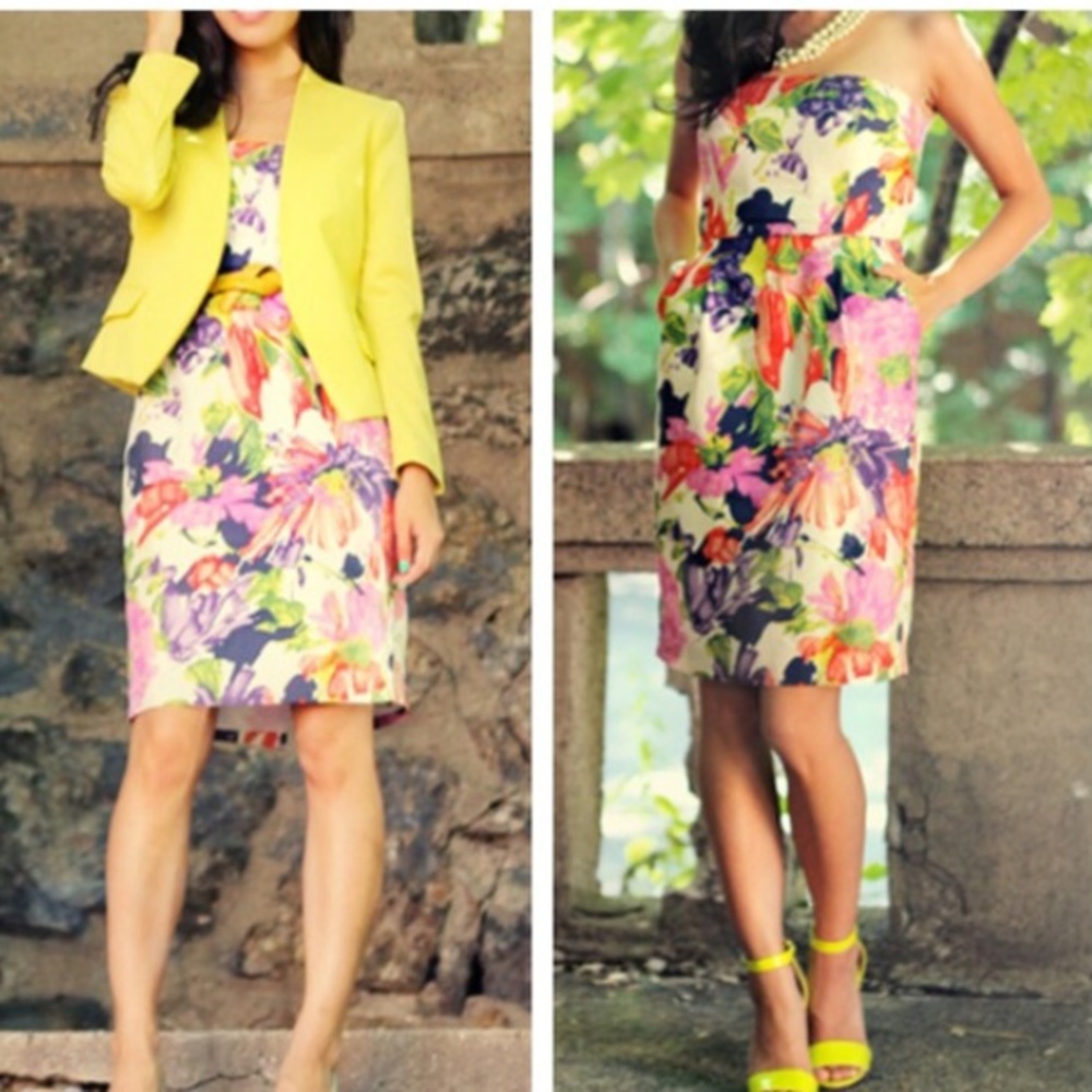 🎉SALE🎉J. Crew floral strapless dress 🌸